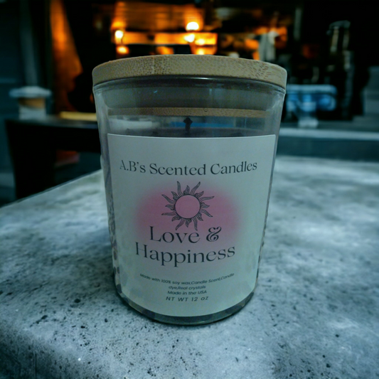 Love & Happiness Crystal Scented Candle