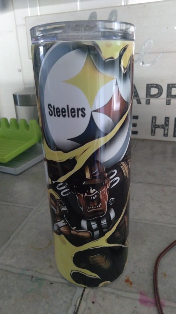 sport themed stainless steel tumbler