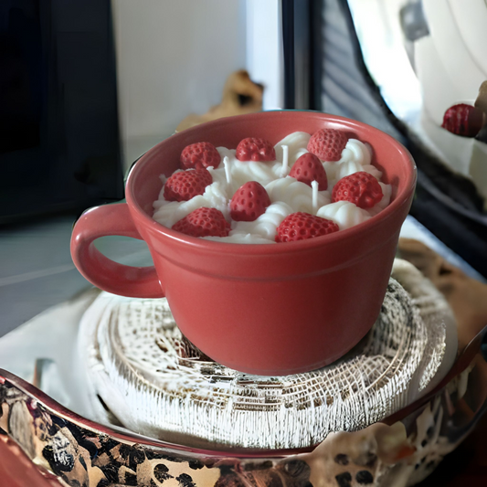 Strawberry short cake candle